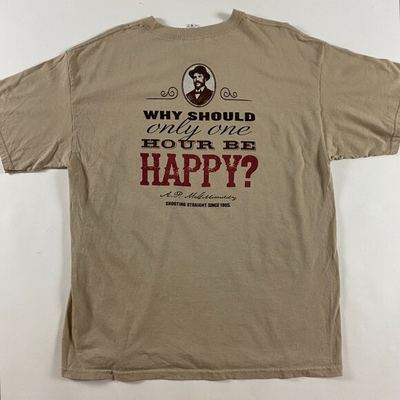 Vintage Y2K Dr. McGillicuddy's Schnapps T Shirt Men's Size XL Cotton Brown - Picture 1 of 9